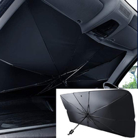 Car Front Windshield Sun Shade Protector Summer Heat Insulation Retractable Umbrella Portable Car Sunshade