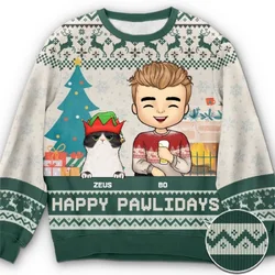 Ugly Christmas Sweater For gift Santa Elf Funny Pullover Womens Mens Christmas Printed Autumn Winter Blouses Clothing Sweatshirt