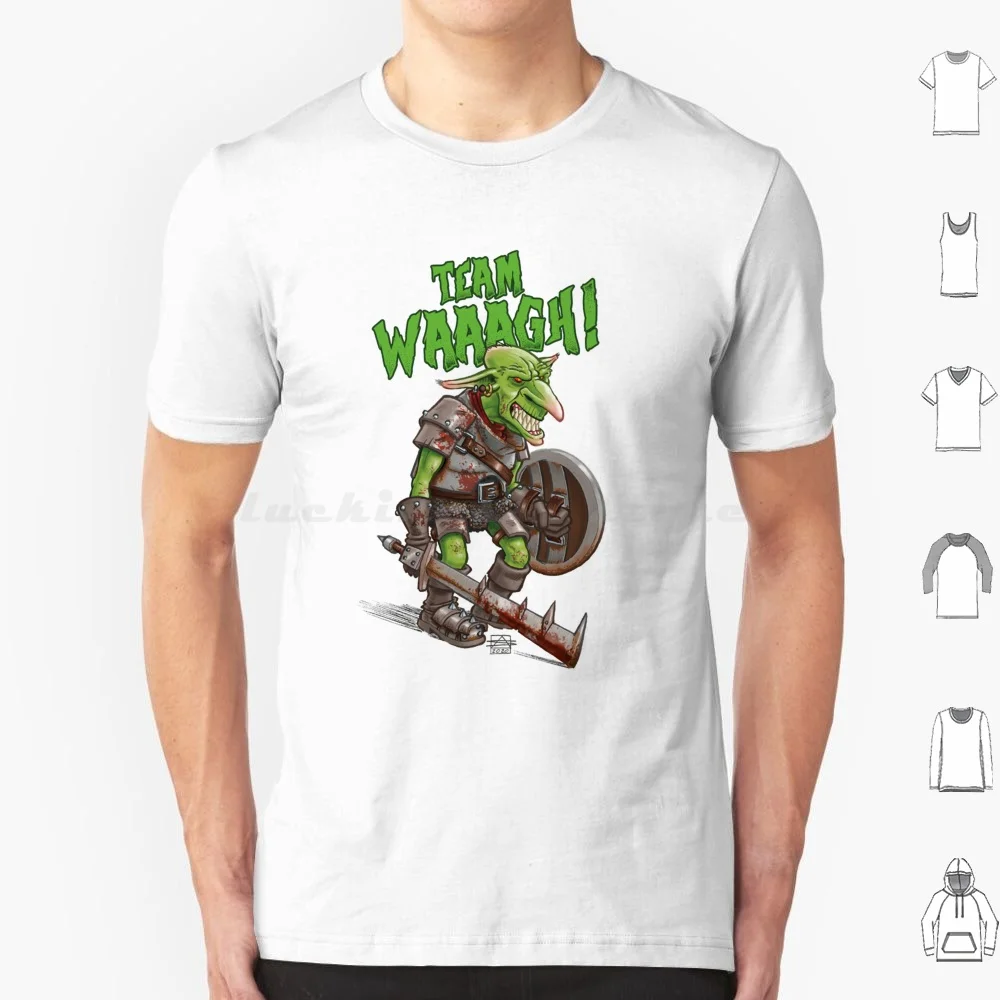 Team Waaagh! T Shirt Big Size 100% Cotton Waaagh Orks Ork Dakka Orc 40000 Orcs Tabletop Greenskins Chaos Fantasy Xenos Goffs