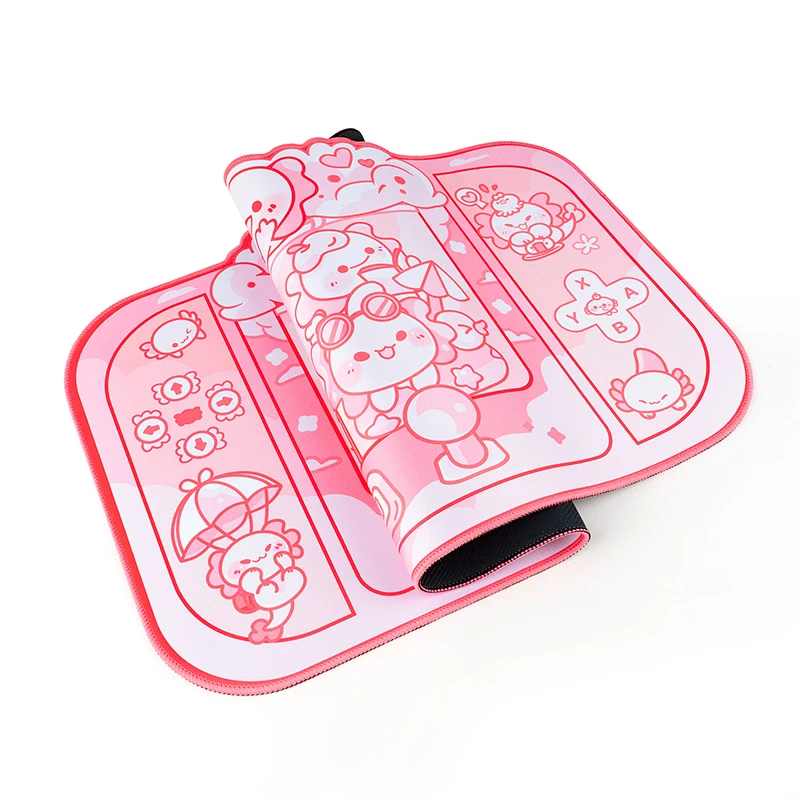 Kawaii Pink Mouse Pad Cute Locking Edge Large Mousepad Girls Home Office Computer Keyboard Deskpad Kawaii Desk Pad Deor Mice Mat