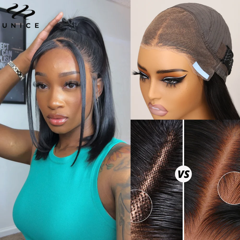 

Pre Everything 13X4 Lace Front Wig Human Hair Straight Bob Wig Pre Cut Pre Bleached Pre Plucked Lace Frontal Wig 150% Density