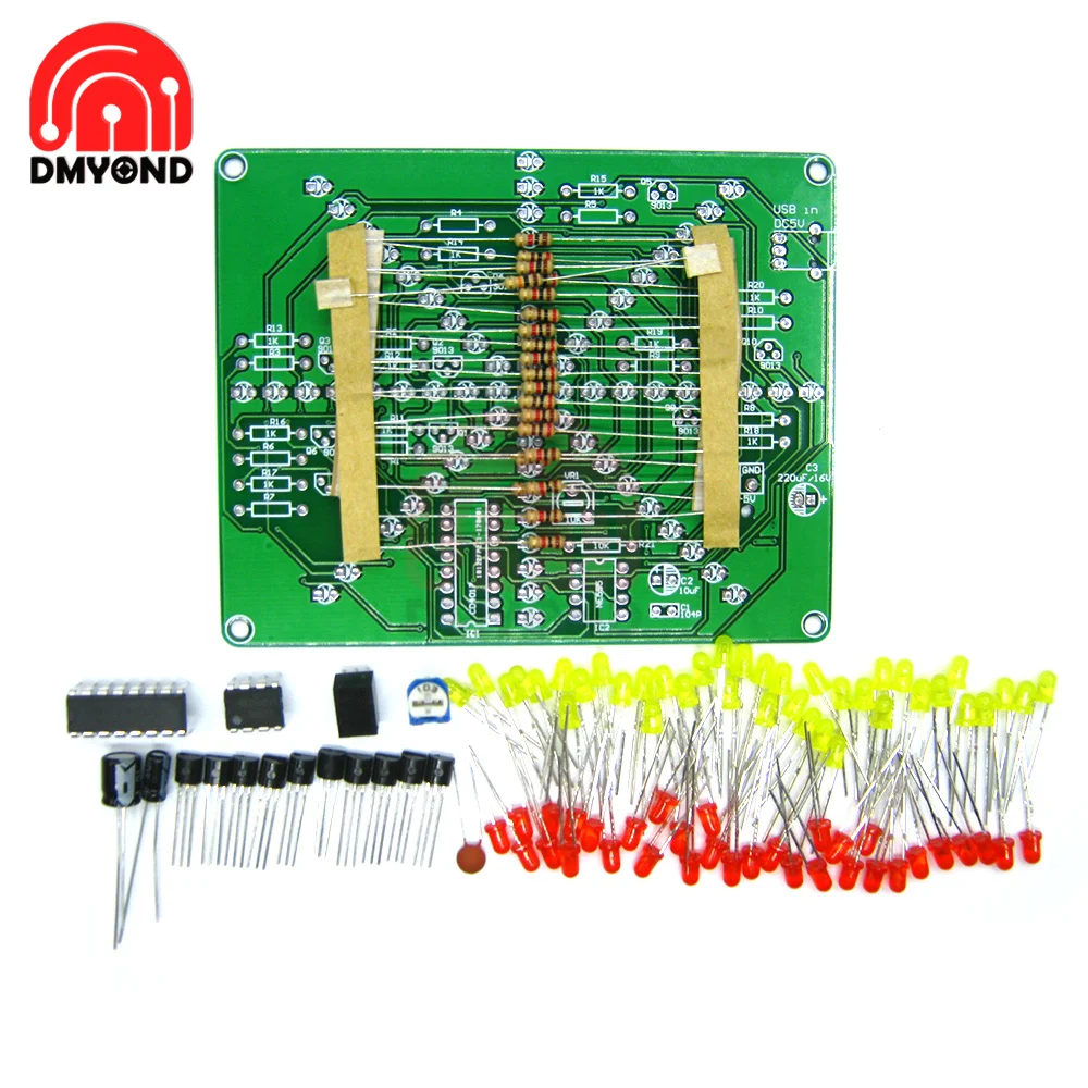 Electronic DIY Kit Flash Light Kits LEDs Red Yellow Dual-Color Flashing Soldering Practice Board PCB Circuit Training Suite