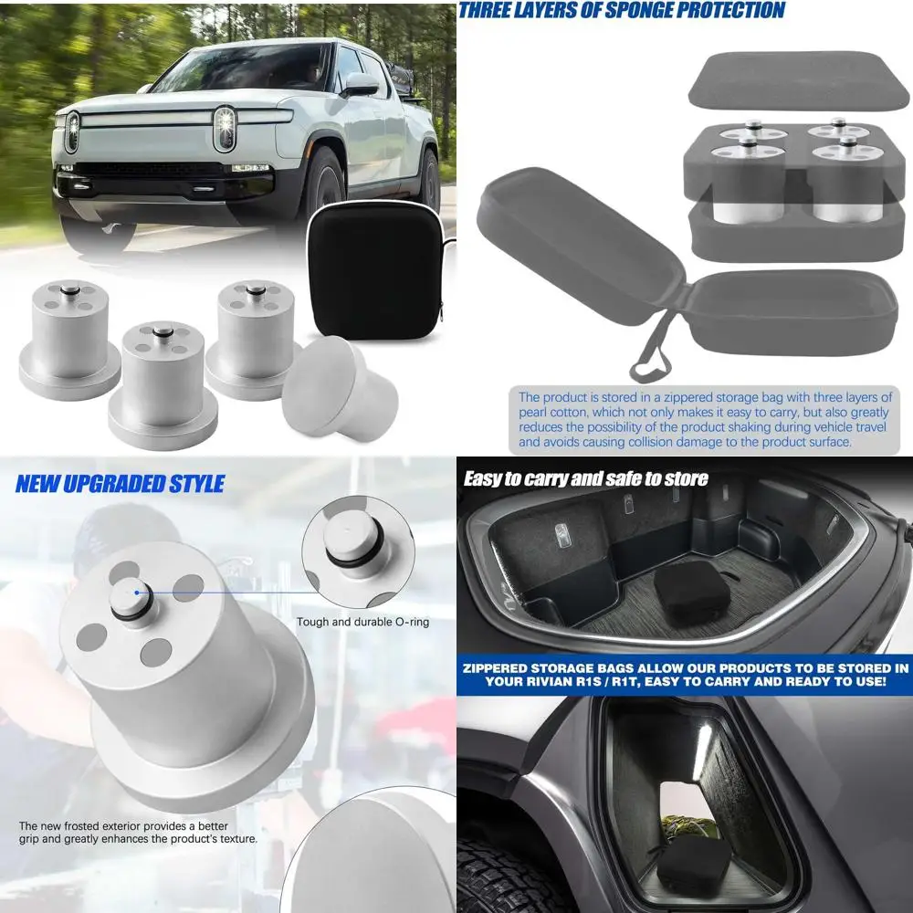 

Magnetic Lifting Pucks with 4 Magnets for Tire Jack, 4-Pack, Compatible with R1T and R1S, Includes Zippered Case