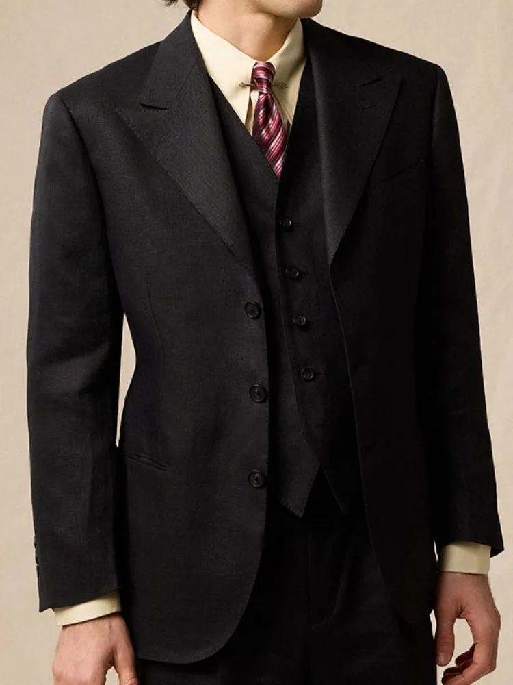 Business Casual Single-Breasted Men Suits Solid Color Blazer Straight Pants Two Piece Set Versatile Male Long Sleeves Outfits