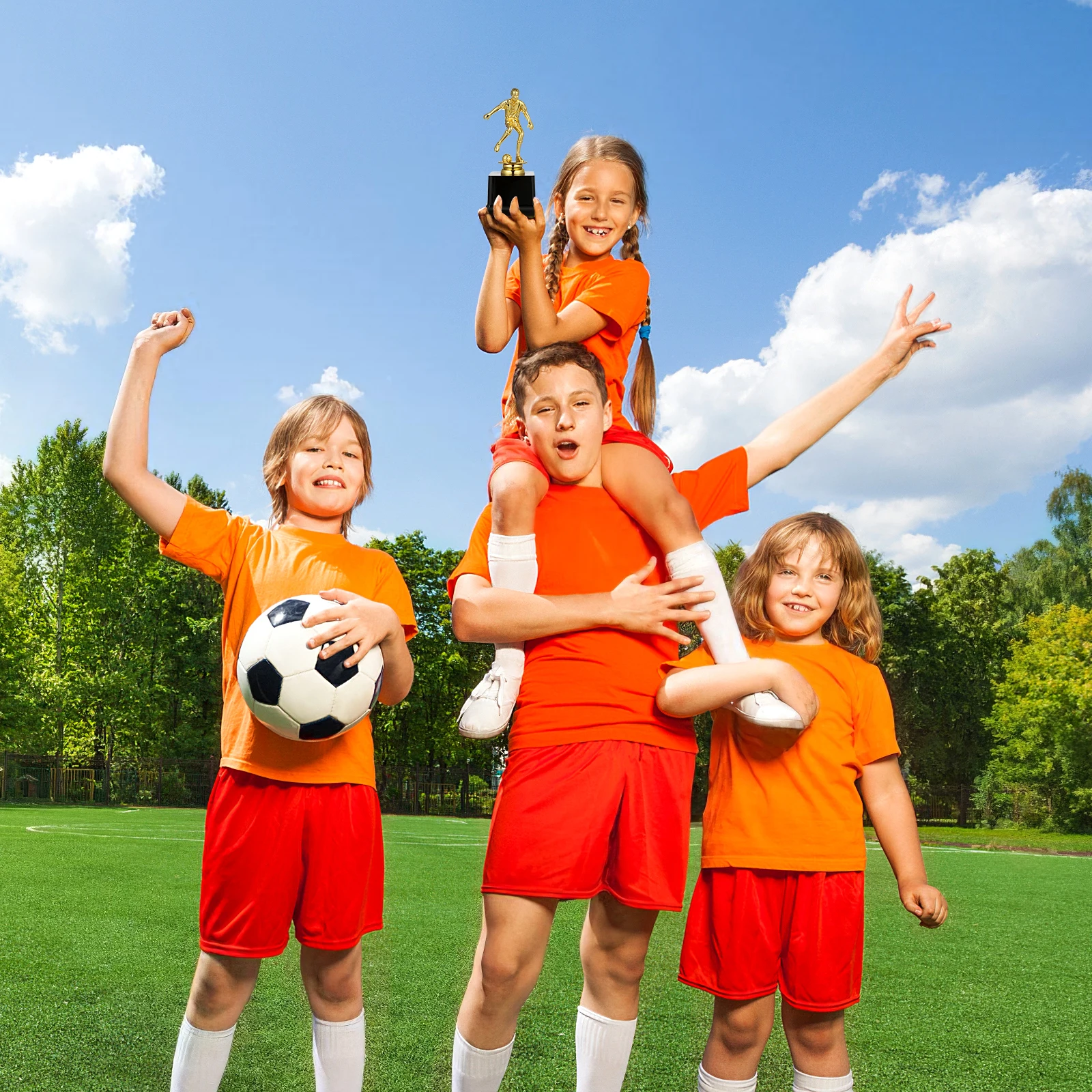 

Little Golden Man Trophy Soccer Player Plastic Award Kids Gifts Championship Cup Durability Sports Game Favor Party Decoration