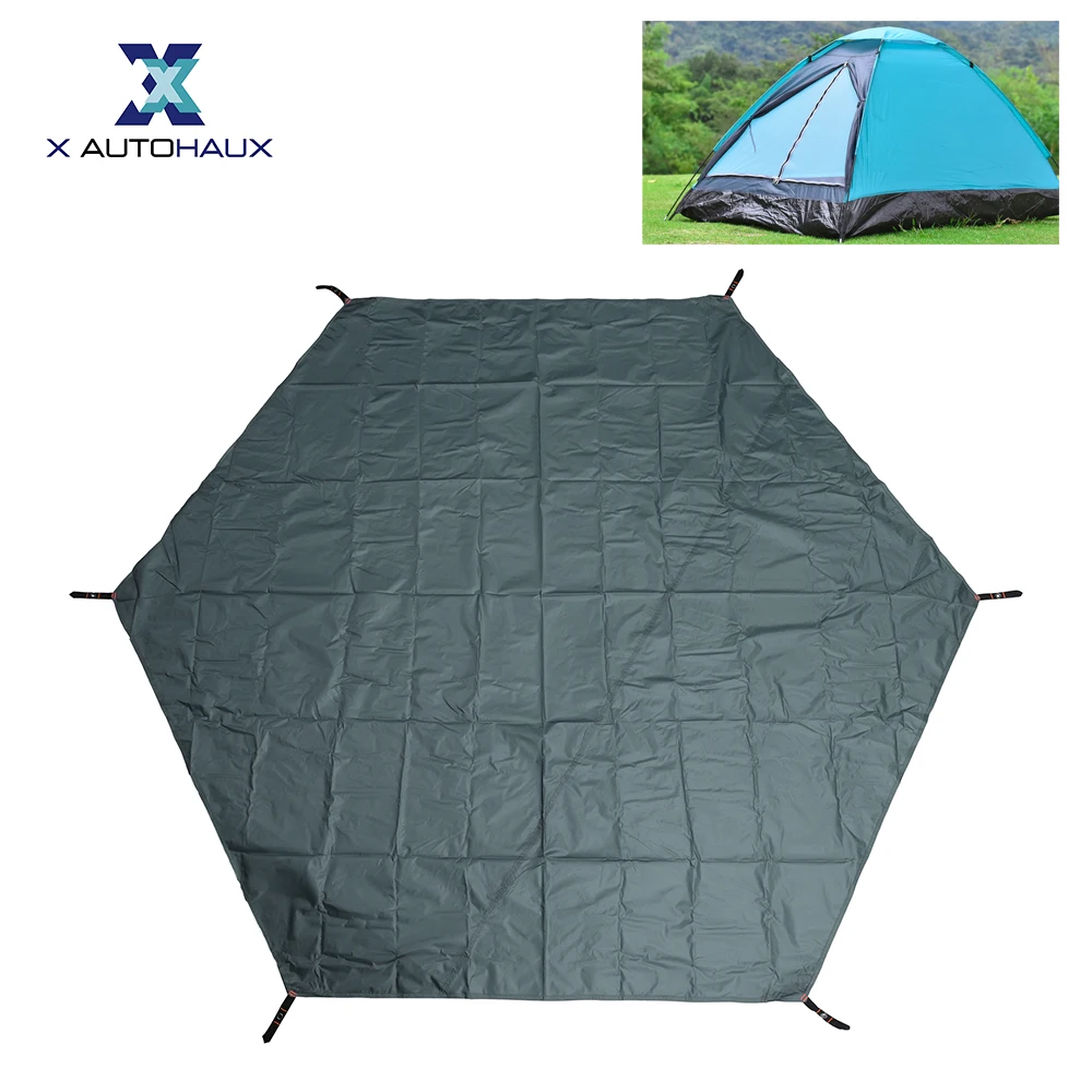 

X Autohaux Waterproof Tent Tarp Tent Floor Waterproof Hexagon Camping Tarp 220X260cm 315X270cm 370X325cm 385X350cm Gray