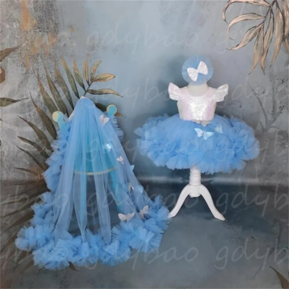 Vestidos de flores hinchadas para niña, vestido de princesa con hombros descubiertos, tul, vestido de comunión para niños