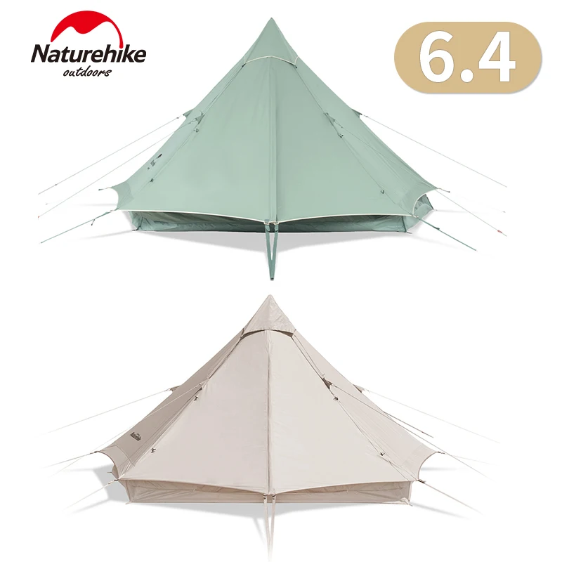 

Naturehike Brighten 6.4 Cotton Tent 3-4 Person Pyramid Breathable Waterproof 1000mm Windproof Outdoor Camping Travel Tent 15.2kg