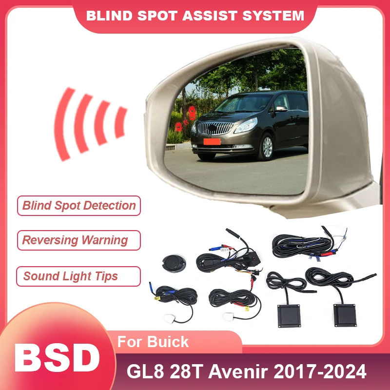 Car Alarm BSD BSM BSA Blind Spot Assist System Change Lane Aided Microwave Parking Sensor For Buick GL8 28T Avenir 2017 to 2024