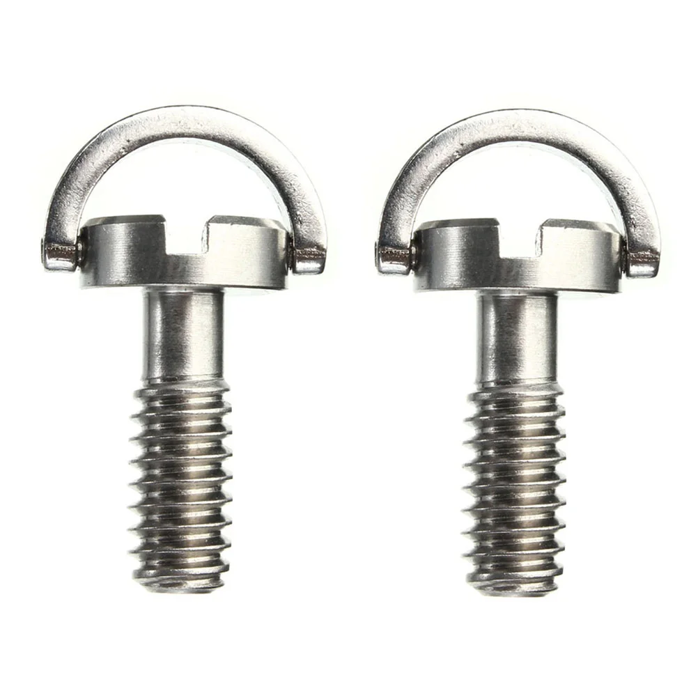 2 PCS Adapter D-ring Screw Tripod Quick Release Camera Flathead Slot Stainless Steel