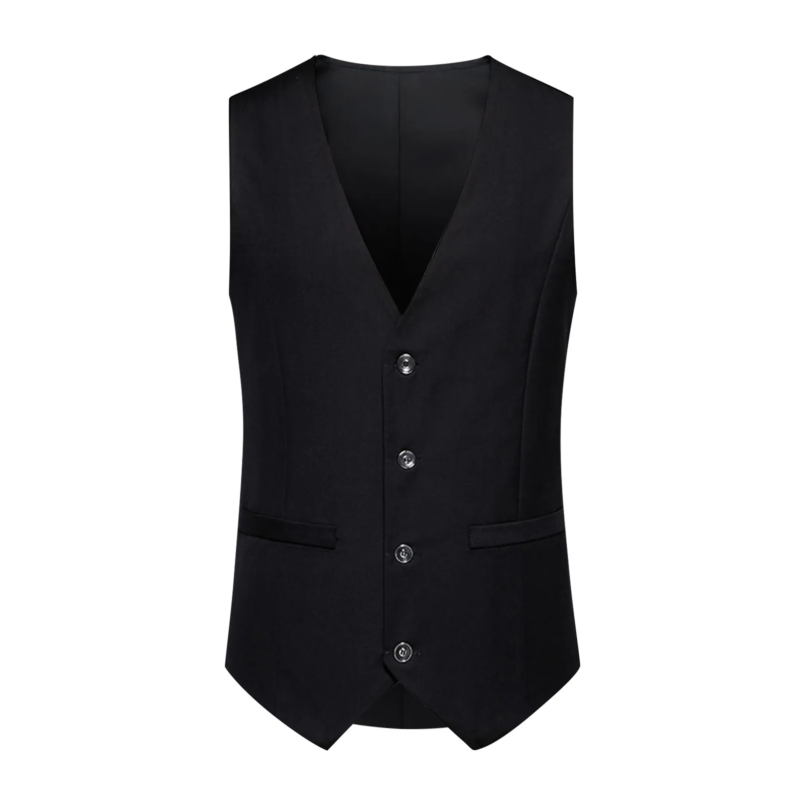 

Men'S Fashionable V-Neck Suit Vest Trend Party Classic Single-Breasted Casual Suit Vest Daily Wedding Banquet All-Match Vest