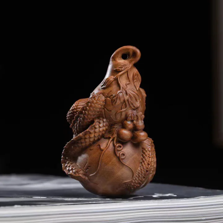 Sandal Xianglong Gourd Hand Pieces Duozi Duofu Carving Pendant Crafts Toy Ornaments