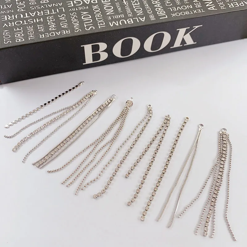10pcs Handmade Silver Color Earrings Pendnat Chain Earrings Jewelry Connectors for Diy Jewelry Making Findings Earrings Making