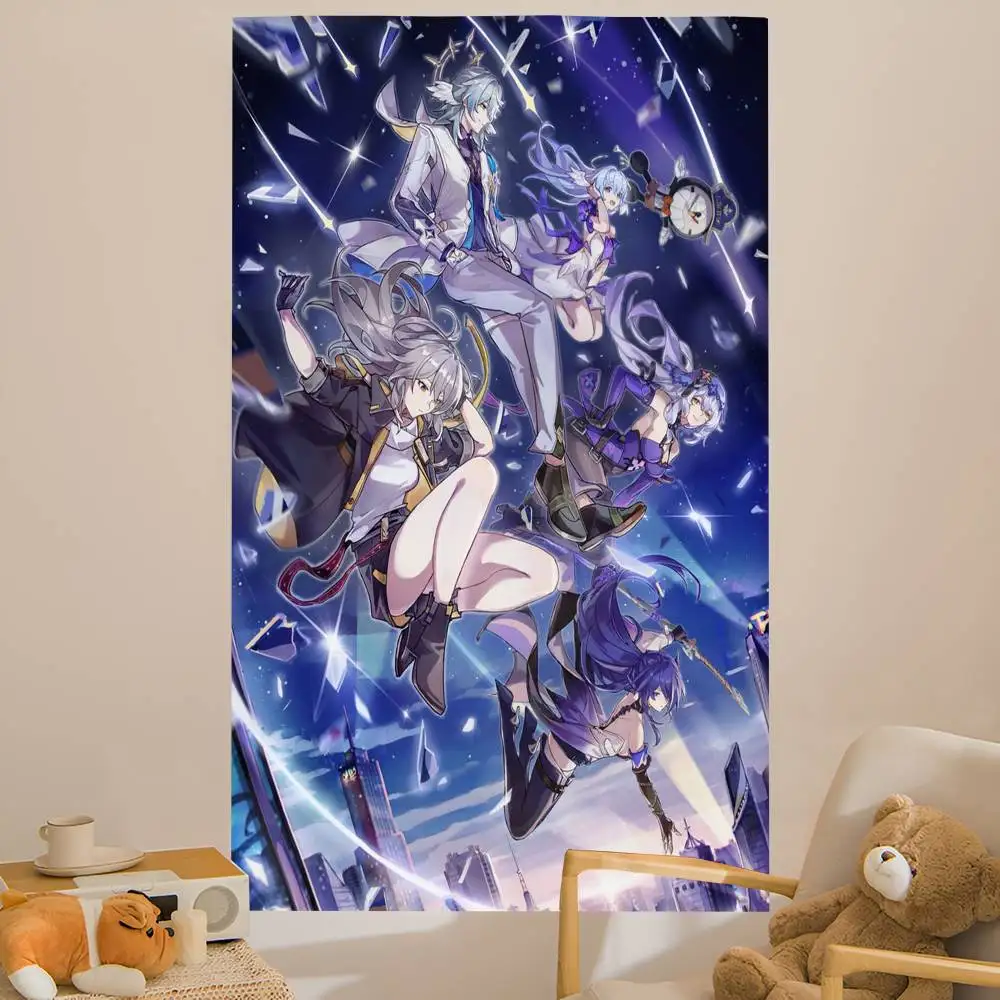 Game Honkai Star Rail Hippie Wall Hanging Tapestries Bohemian Wall Tapestries Mandala INS Home Decor