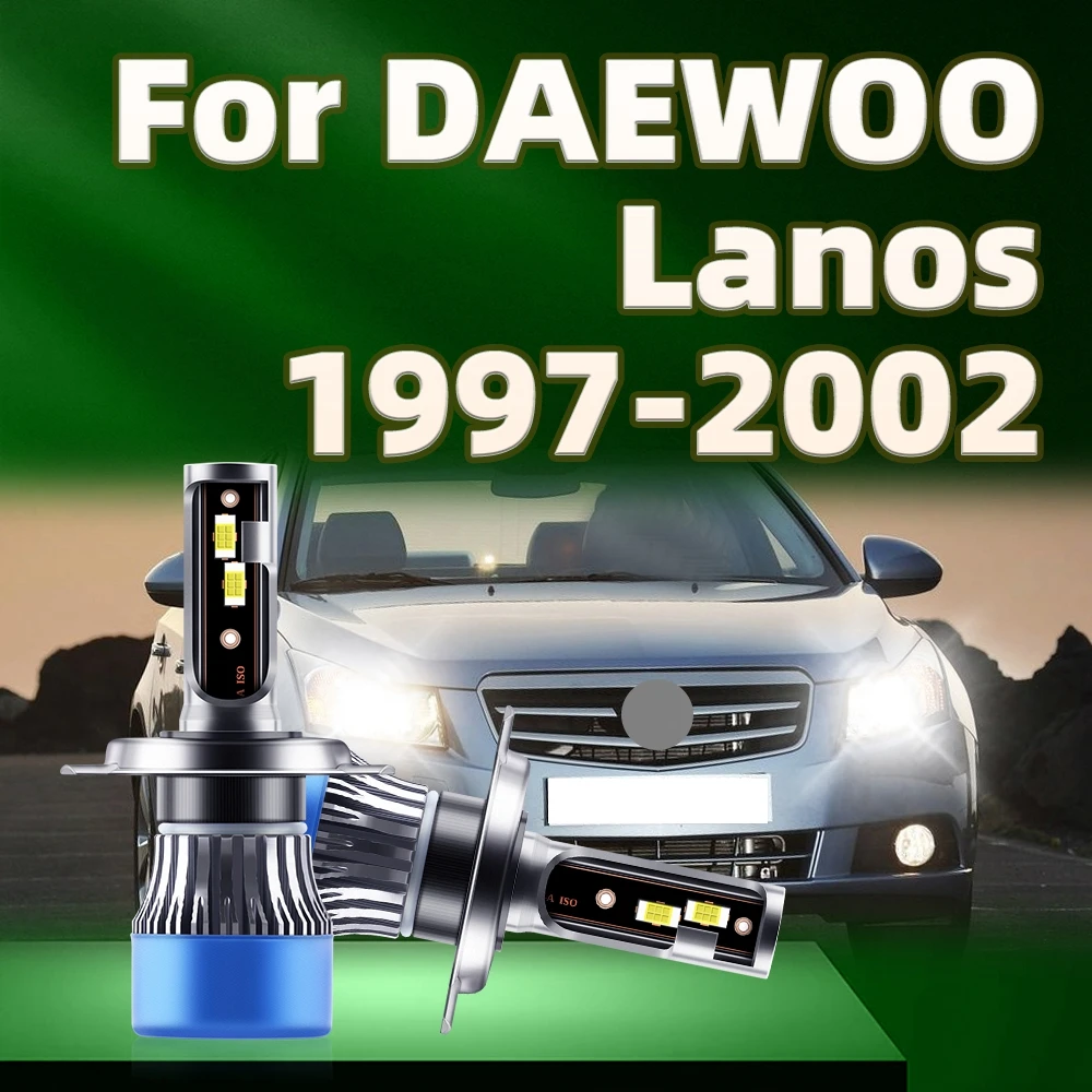 

2PCS H4 Led Car Headlight Bulbs 30000LM Auto Lamp 6000K White For DAEWOO Lanos 1997 1998 1999 2000 2001 2002