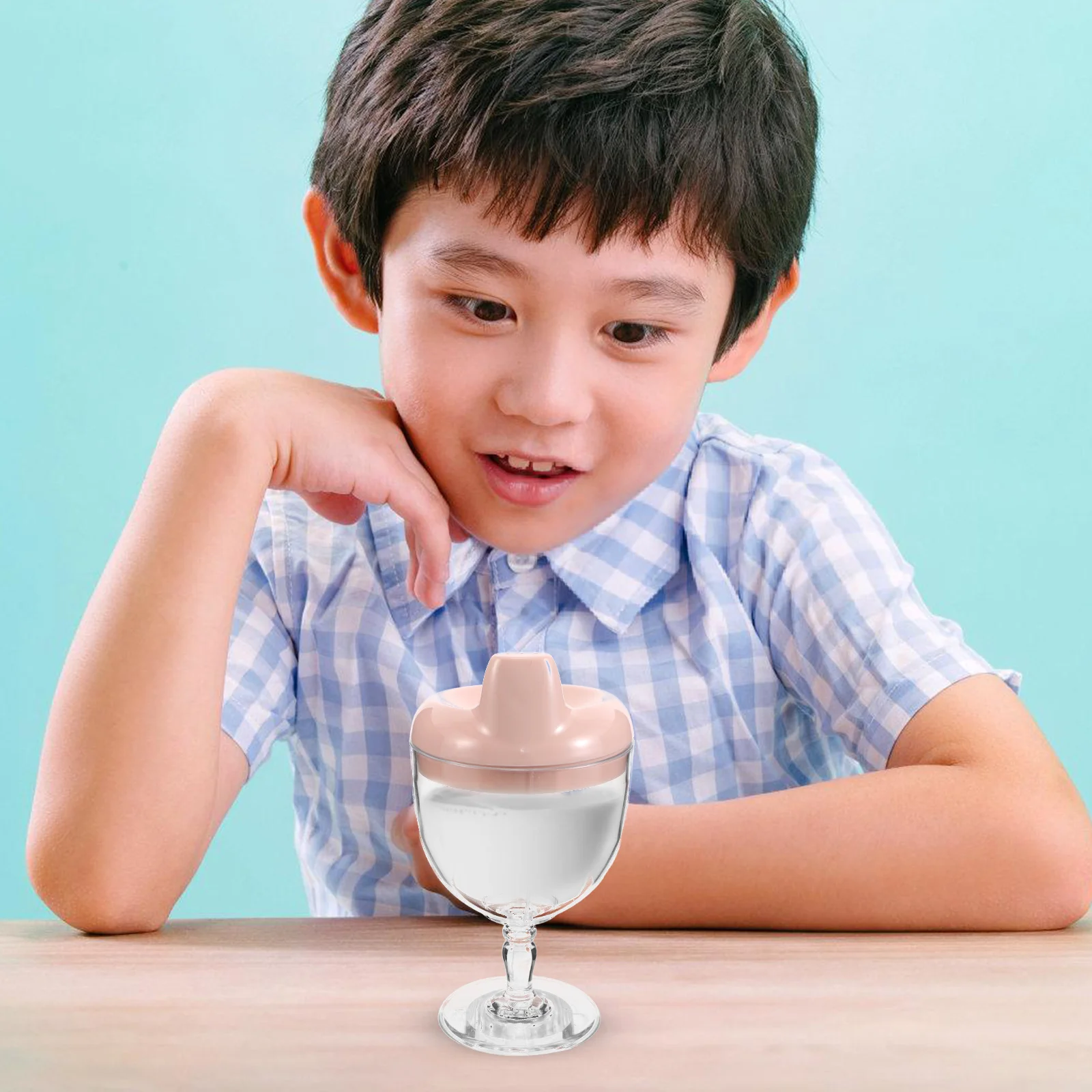 

2pcs Kids Drinking Cup Clear Unbreakable Toddler Training Cup High Footed Goblet For Juice Milk Water Sippy Cups No