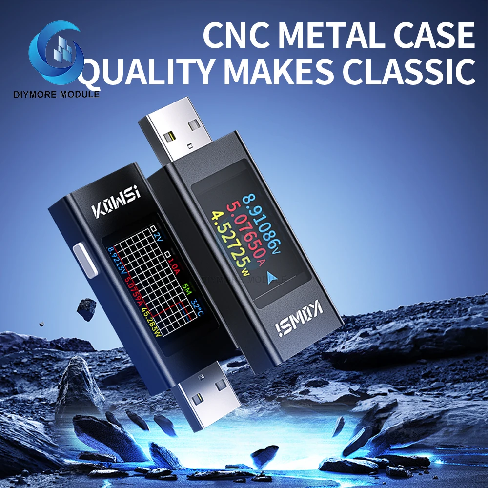 HD 1.06 polegadas KWS-MX23 IPS Display Multi-função USB Tester Amperímetro de Tensão Medidor de Potência DC 4-30V 0-8A