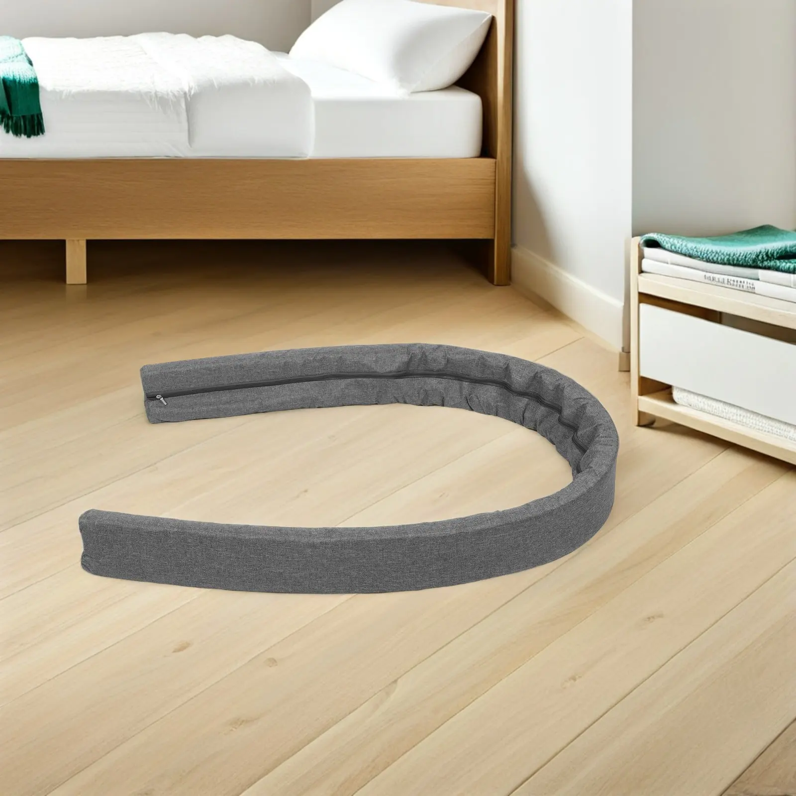Mattress Gap Filler Grey L Shaped Bed Wall Slipcover Crack Stopper Flexible Sofa Wedge Bed Gap Tuck Filler Couch Cover Rods