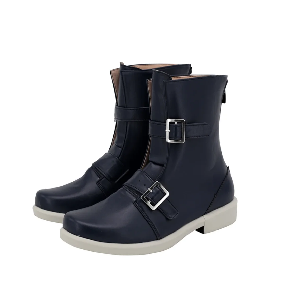 Persona 3 Yuuki Makoto Zwarte Cosplay Schoenen Lange Laarzen Leer Op Maat Gemaakt
