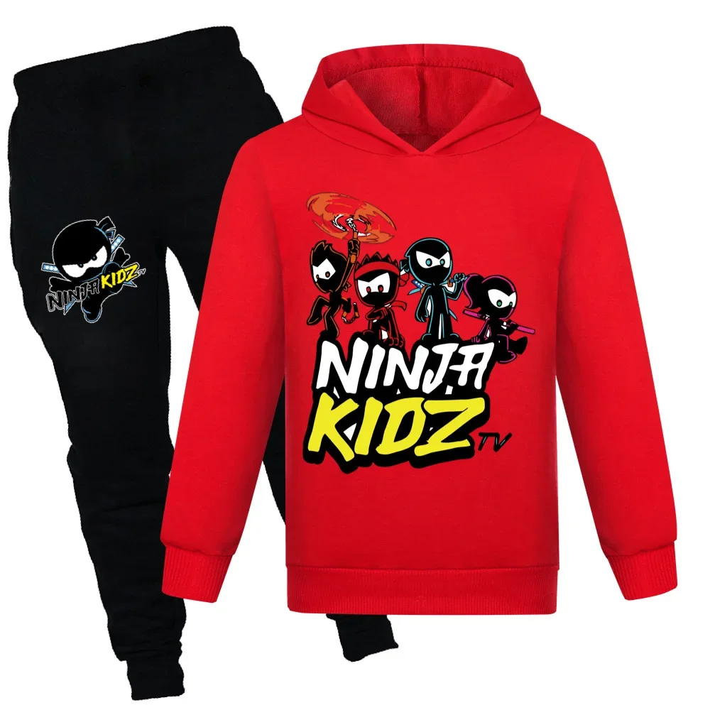 

NINJA KIDZ Clothing Set Kids Hoodies Jogger Pants Tracksuit Girls Jacket with Hooded Tops Children Coat Baby Boys Streetwear