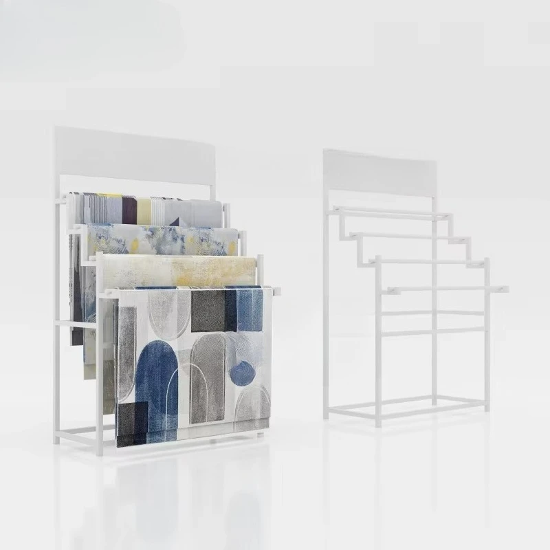 &c Wholesale Size High Quality Hanging Small Blanket Carpet Rug Display Stand for Carpet Showroom