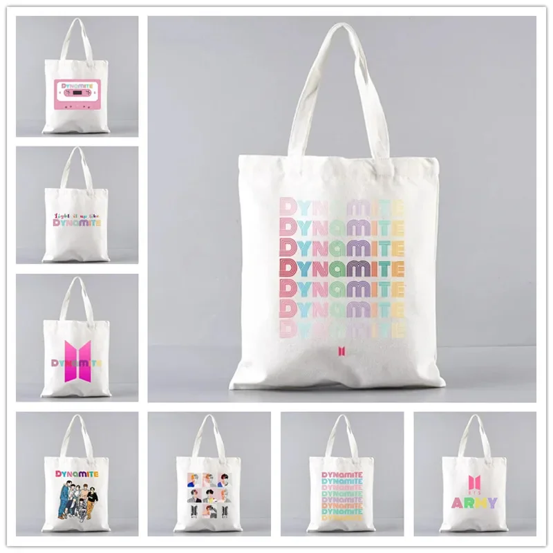 

Reusable Harajuku Women Shopping Bag Dynamite Female Travel Graphic Handbag Large Capacity Tote Handbags Carvas Shoulder Bags