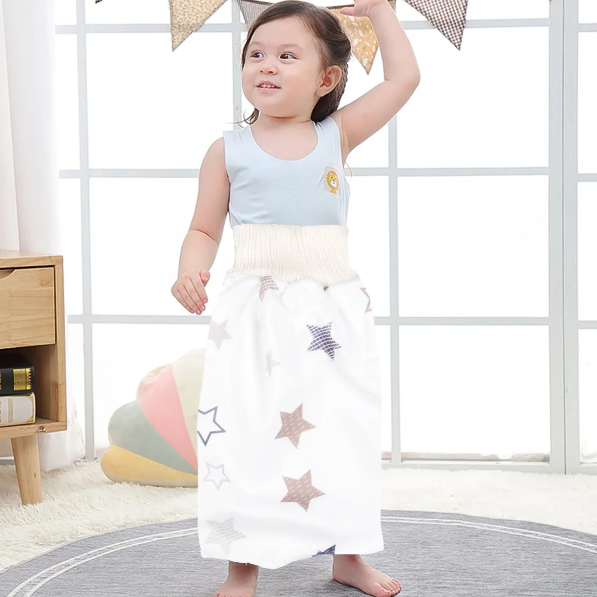 

Трусики-подгузники из чистого хлопка для приучения к горшку, с высокой талией, непромокаемые, дышащие, комфортные, для малышей