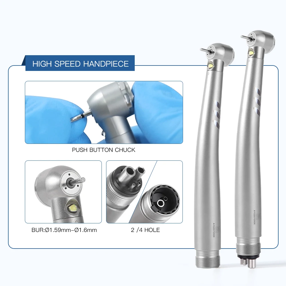 JOY DENT Dental Air Scaler High Speed and Low Handpiece Kit LED Integrate E-generator Handpiece Set 2 hole 4 hole Dentistry Tool