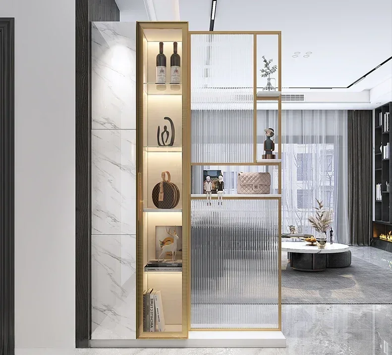 Affordable Long - lasting Entrance foyer cabinet, glass partition, living room foyer cabinet, modern double-sided partition