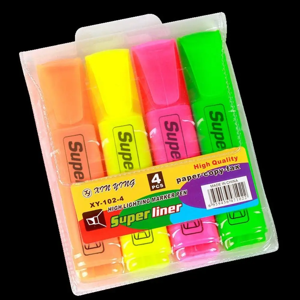 

4/6 Colors Colorful Highlighters Art Markers Flat Shape Pastel Markers School Office Supplies Oblique Drawing