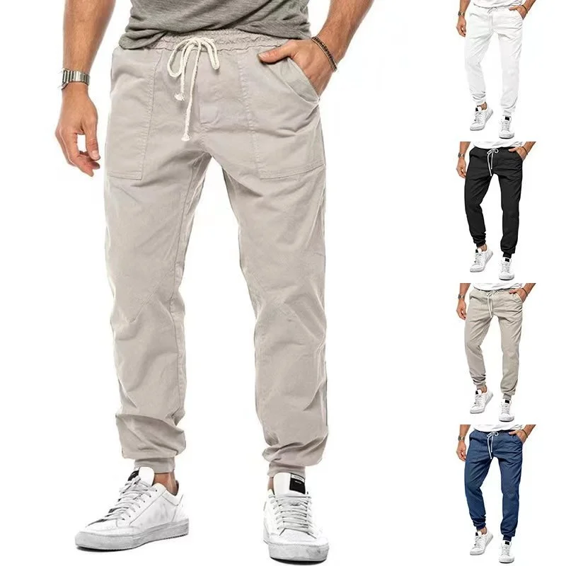 

Spring Autumn Men's Casual Cargo Pants Loose Leggings Outdoor Work Loose Sweatpants Drawstring Men Trousers