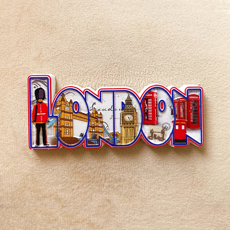 

3D London Fridge Magnets, Cute Decorative Refrigerator Magnets with Big Ben, London Guards, & Red Phone Boxes - ‌Strong, Vintage
