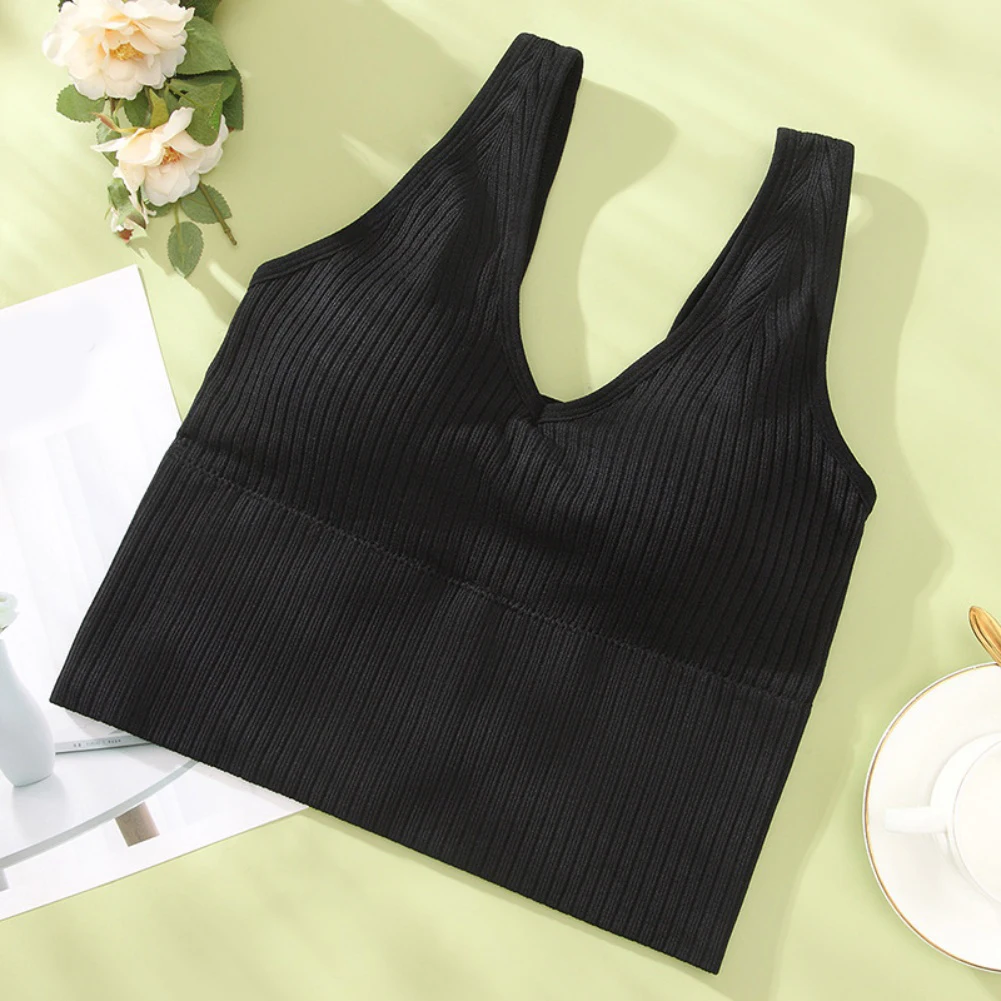 صدرية رياضية مضلعة برقبة على شكل حرف V مع أشرطة كتف واسعة، قماش قابل للتنفس للنساء في المنزل والخروج #2