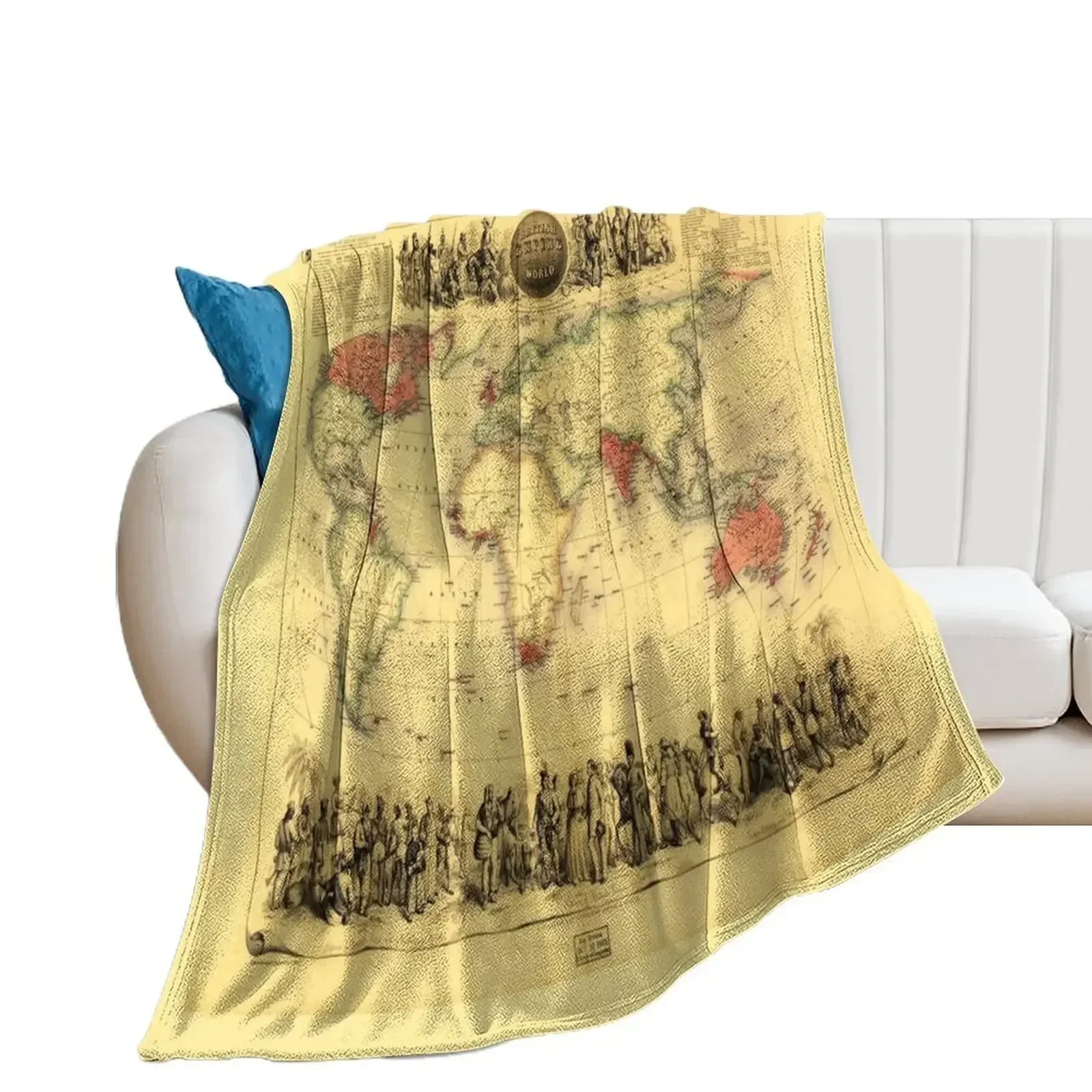 British Empire Map (circa 1850) Throw Blanket manga Cute Plaid For Baby Plaid on the sofa Blankets