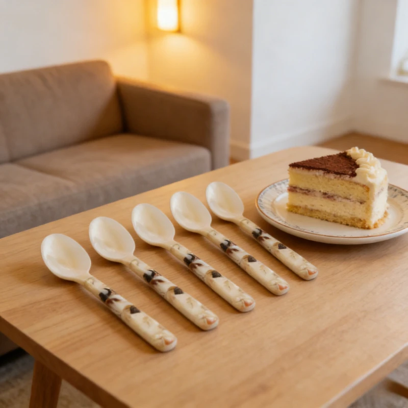 

Набор из ложки и вилки из натуральной ракушки, 16 см, ручная работа, кухонный инструмент, ложки для икры, чайные ложки с ручкой из ракушки, десертные ложки