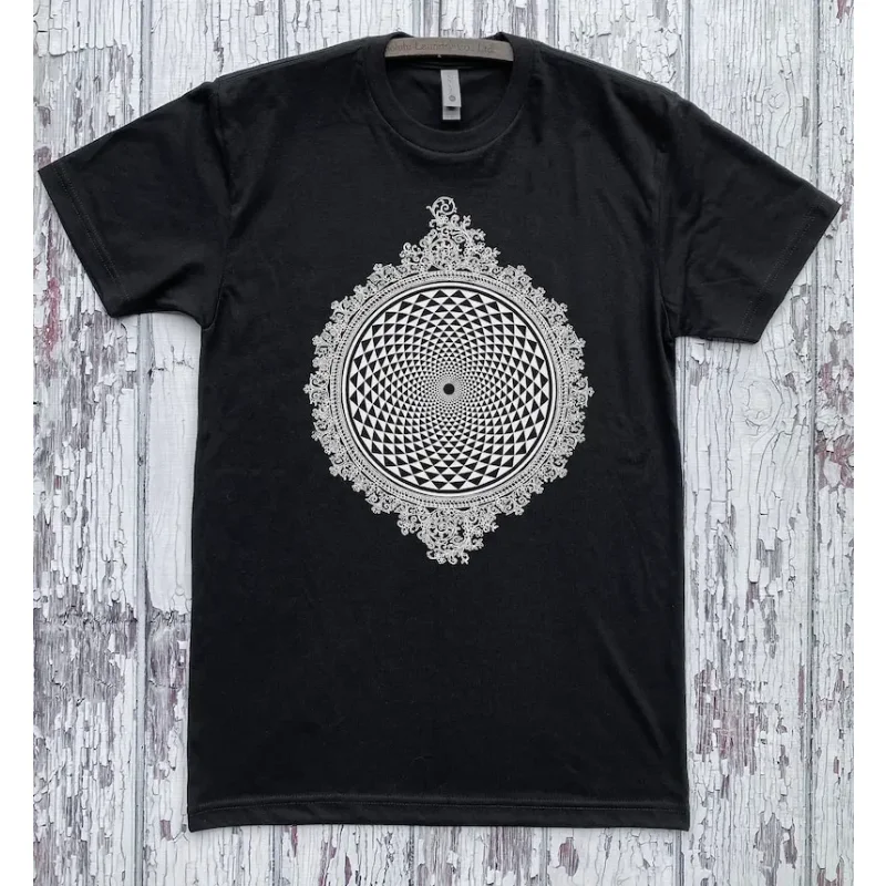 Unisex MIRROR Mandala Shirt Psychedelic Visions Screen Printed T-Shirt Sacred Geometry ClothingUnisex T-shirts for Men Women Sum