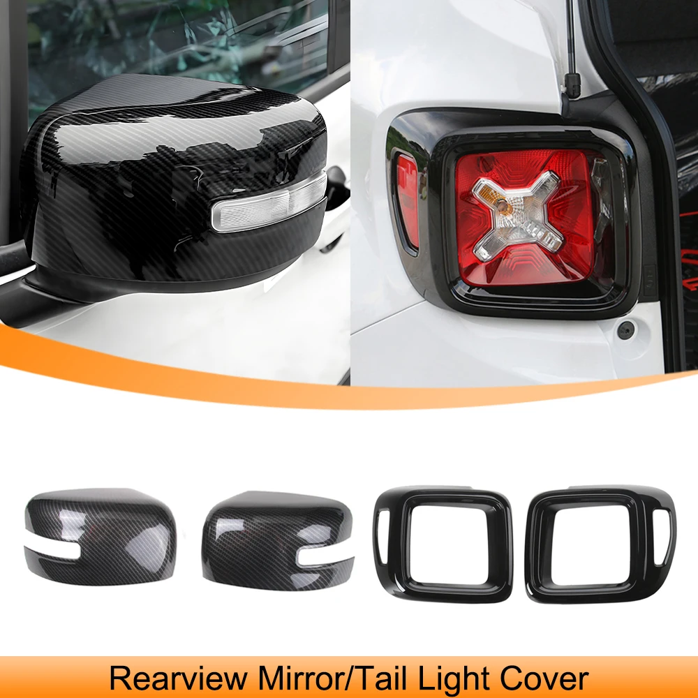 

Car Rearview Mirror Shell Decoration Cover Tail Light Lamp Guard Trim Stickers for Jeep Renegade 2016-2025 Exterior Accessories
