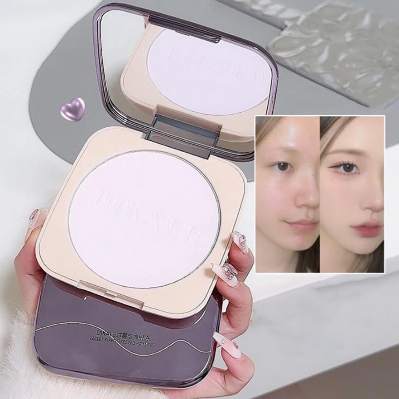 DIKALU Soft Face Setting Powder Cushion Compact Powder Oil-Control Matte Concealer Finish Smooth Makeup Powder Pressed Cosmetics