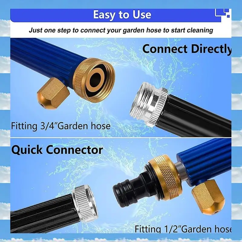 

A11I Hydro Jet Washer High Pressure Power Washer Wand Water Hose With 2 Hose Nozzle Auto Watering Sprayer