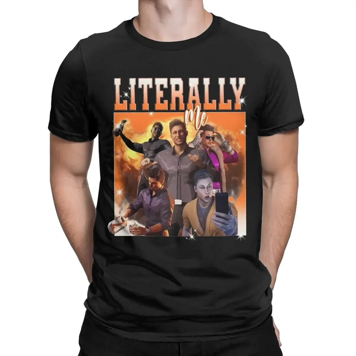 Cooles Johnny Cage Literally Me T-Shirt für Herren Rundhals-Baumwoll-T-Shirt Kurzarm-T-Shirt 4XL 5XL Tops