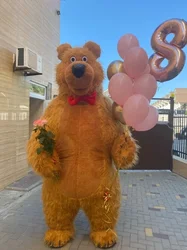 Giant Full Body Inflatable Bear Mascot Costume Adult Walkable Blow Up Suit Stage Wear Character Fancy Dress for Entertainment