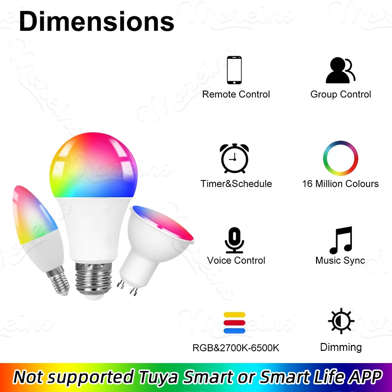Zigbee 3.0 Smart LED Lamps E27 B22 E14 GU10 Works With Home Assistant Zigbee2mqtt Voice Group Control Echo Plus Show AC 85-265V