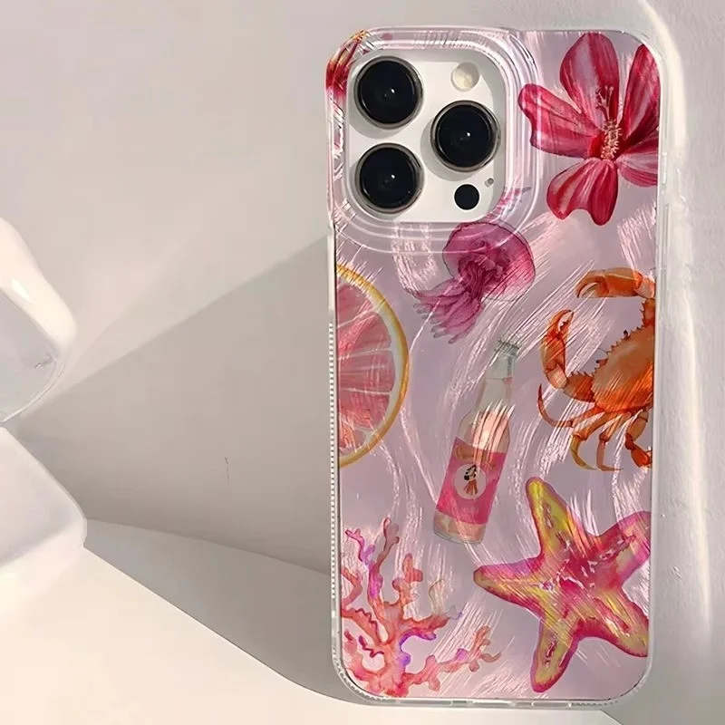 Marine Life Phone Case For Xiaomi Redmi Note 15 14 13 12 Pro Plus 12S 15C 15 A5 14C 12C 13C 12 Soft Clear Jellyfish Feather Case