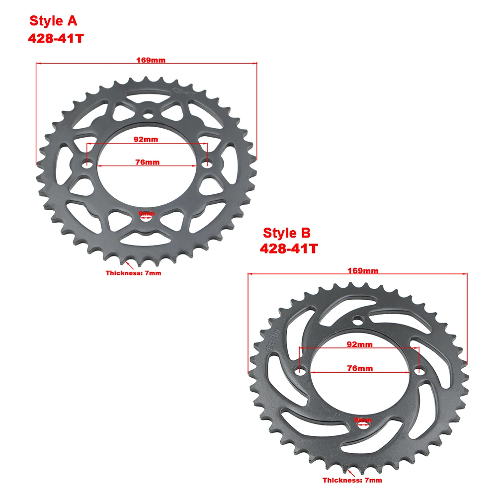 ATV 428-116 chain 41 teeth 76mm rear sprocket gear suitable for motorcycle kart off-road vehicle four-wheel bicycle parts