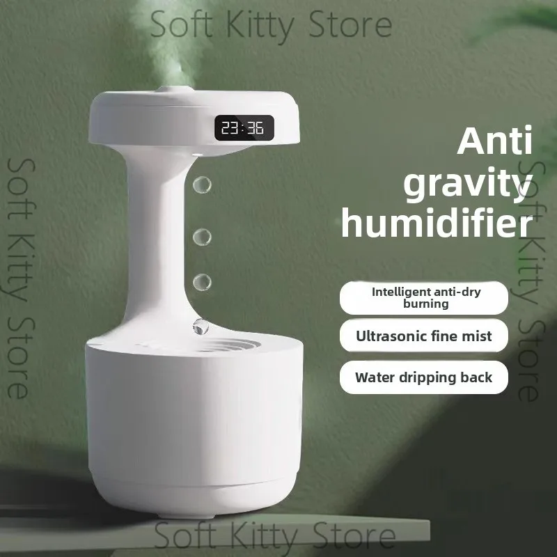 Anti-gravity hydrating humidifier, pet water dispenser, automatic circulation of flowing water