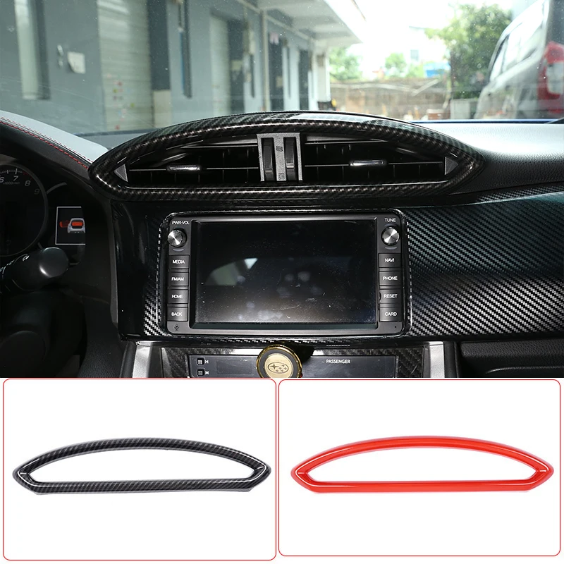 

ABS Carbon Fiber/Red Center Console Air Conditioning Outlet Frame Trim Strip For Toyota 86/Subaru BRZ 2012-2020 Car Accessories