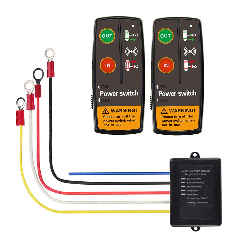 

1pc 12V 24V Electric Winch Switch Controller Wireless Dual Remote Control For Automatic Winches 4WD ATVs Off-road Vehicles