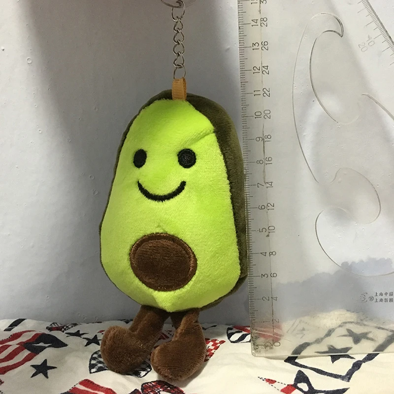 Mini Avocado Doll Pendant Keychain Cartoon Plush Toy Keychain Backpack Ornaments Gift