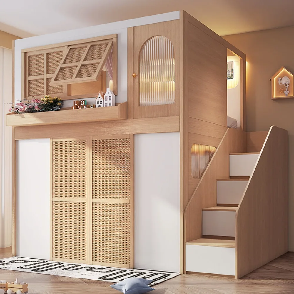 Bunk Bed with Separate Privacy Areas for Brother & Sister, Double Layer Bed for Adults, Noise-Free Partitioned High Low Bed