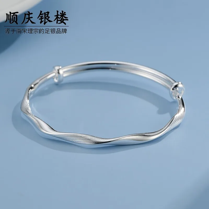 Shunqing Yinlou S9999 Mobius Silver Bracelet Female Young Pure Silver Bracelet Silver Bracelet High-Grade Silver Jewelry